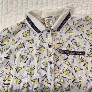 RETRO hip BEVERLY HILLS POLO CLUB VINTAGE SHIRT- Polo Sailboats